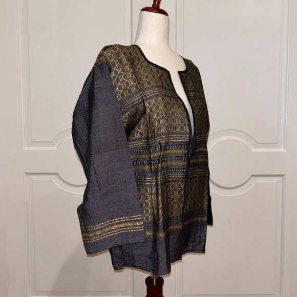 Hand loom vintage blazer made in Oaxaca mex. - Picture 4 of 6